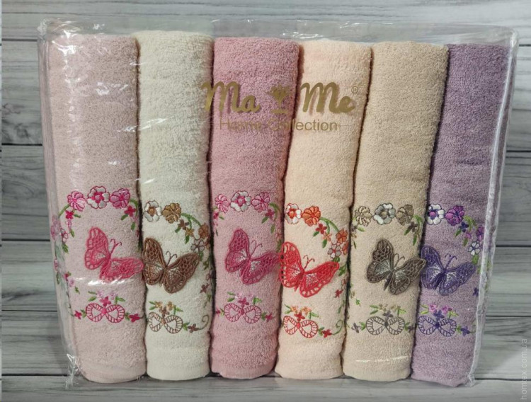 Набор махровых полотенец Ma Me Cotton V1 из 6 штук 50х90 см