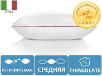 Подушка Mirson антиаллергенная Deluxe Thinsulate средняя регулируемая 60x60 см