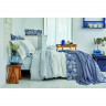 Набор постельное белье с пледом и покрывалом Karaca Home Positano mavi 2020-2 голубой евро