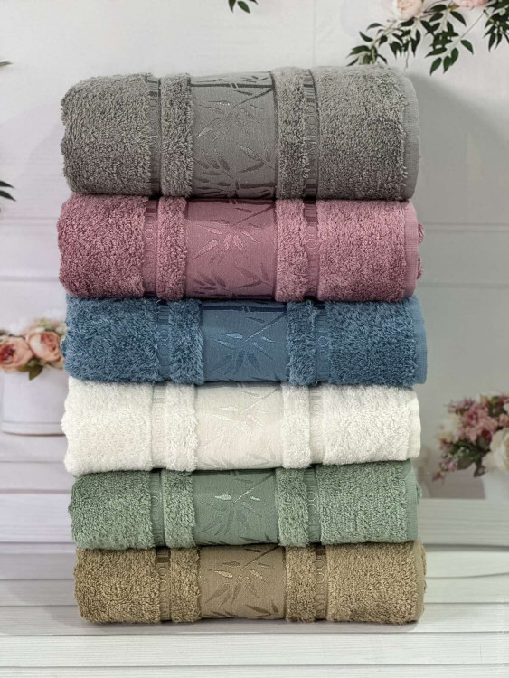 Набор махровых бамбуковых полотенец Sweet Dreams из 6 - ти шт. 50х90 см, модель 5