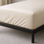 Простынь натяжная U-tek сатин Boston Ivory Beige Stripe 180x190+30 см