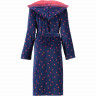 Халат женский Cawo Textil 5313 blue/red с капюшоном 
