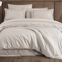 Постельное белье Dantela Vita сатин с вышивкой Nuans bej бежевый семейный