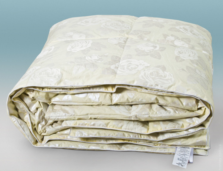 Пухова касетна ковдра Mirson Winter 100% пух 200x220 см, №041 (Зимова)