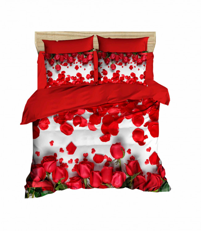 Постельное белье LightHouse ranforce 3D Red Roses евро 