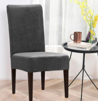 Чохол на стілець Love You темно-сірий велюровий