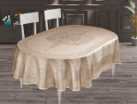 Скатертина овальна тефлонова Maison Royale Viyana 160x220 см бежева
