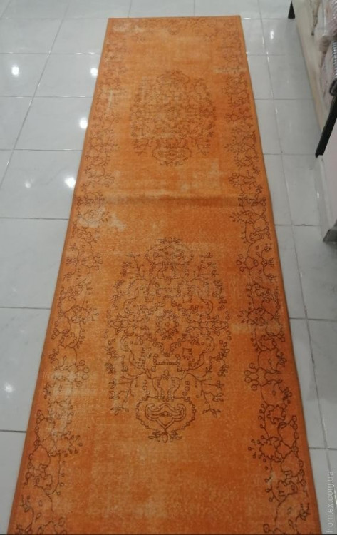 Килим безворсовий 80х300 см, модель 228 оранжевий