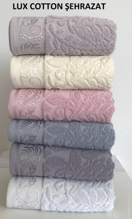 Набор махровых полотенец Cestepe Cotton Jacquard Sehrazat из 6 штук 70х140 см