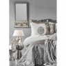 Набор постельное белье с пледом и покрывалом Karaca Home Camilla antrasit 2020-2 серый евро 