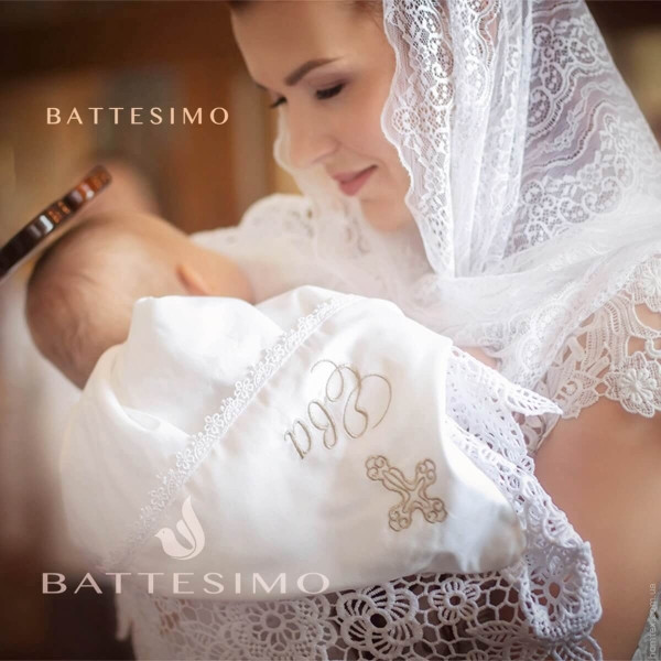 Крыжма для крещения Battesimo Глаша белая