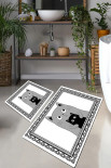 Набір килимків для ванної кімнати Chilai Home Mom cat 60x100 см + 50x60 см