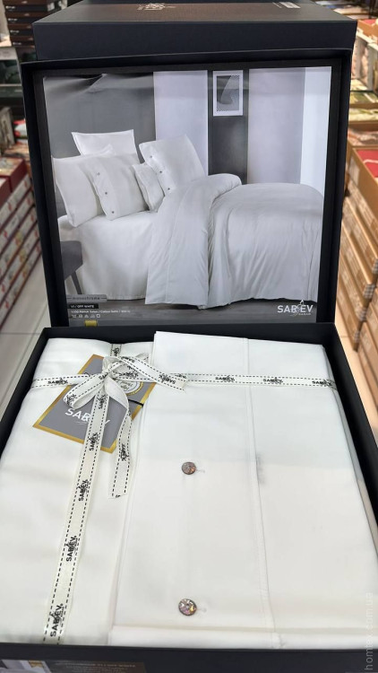 Постільна білизна Sarev Monochrome off white сатин люкс євро