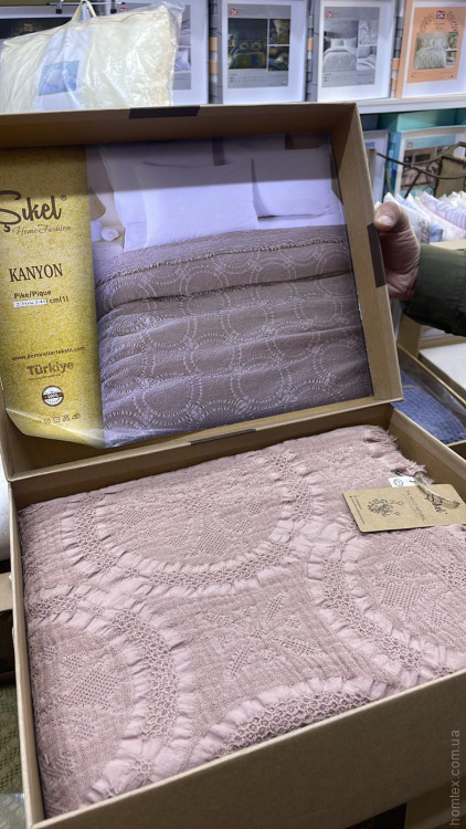 Муслиновое пике - покрывало Sikel Kanyon rose 210х240 см