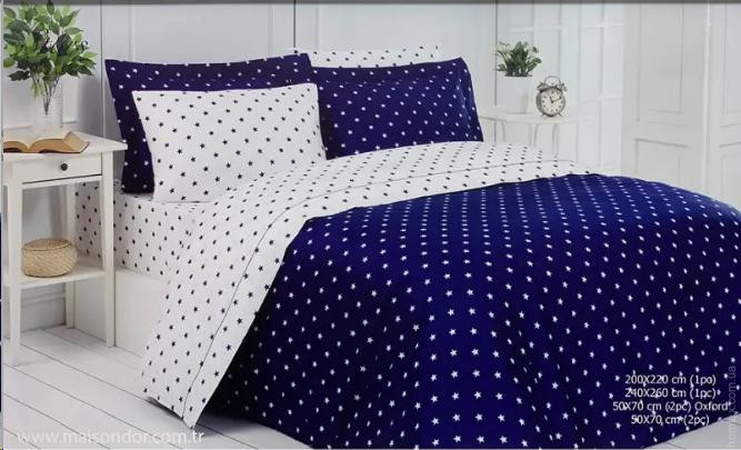 Постільна білизна Maison D'or STARS NAVY (темно-синя) євро
