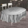 Скатертина овальна тефлонова Maison Royale Viyana 160x220 см сіра