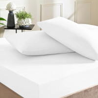 Простирадло на гумці Tac Basic white 160х200 + 25 см з наволочками 50х70 см