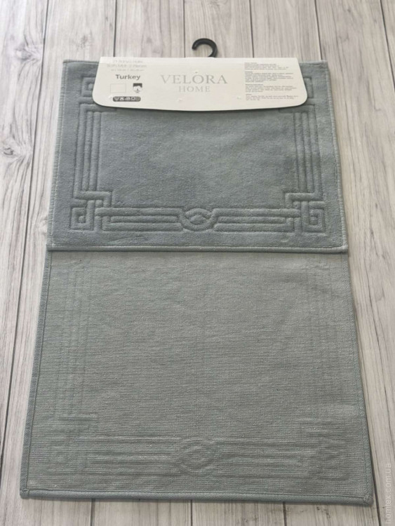 Набір килимків для ванної Velora Home 50x60 см + 60x100 см модель V17 сірі