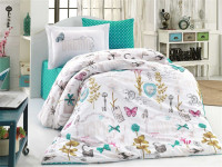 Постельное белье Hobby Poplin Rossela бирюзовый полуторный