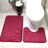 Набор ковриков для ванной с эффектом памяти Homytex из 2-х шт. 50x80 см + 50x40 см Камни бордовый