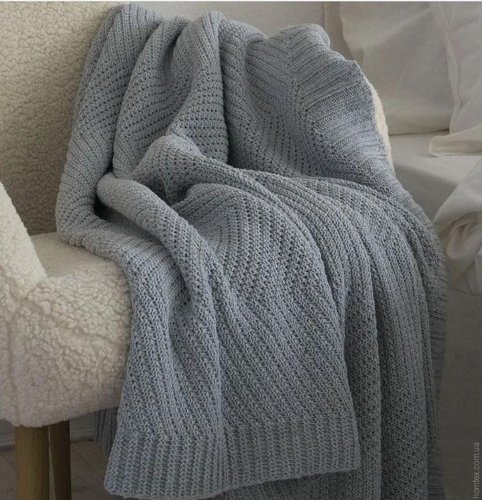 Плед - Покрывало La Modno Wool Cotton Balance Sky Gray 130х170 см