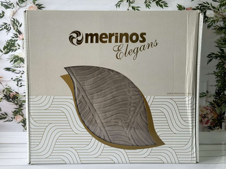 Плед акриловий Merinos 220x240 см бежевий з рельєфним листям (модель 2)