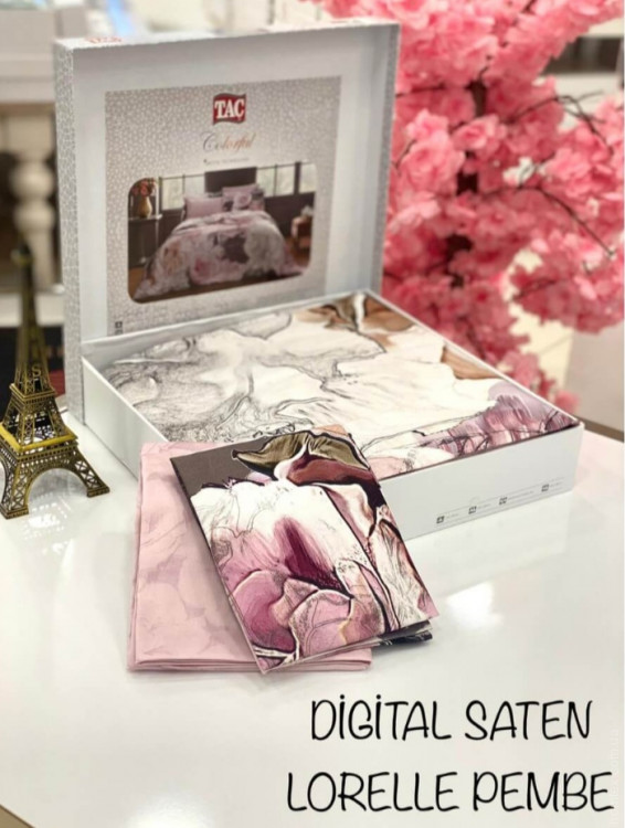 Постільна білизна TAC Digital Lorelle pembe (рожева) євро