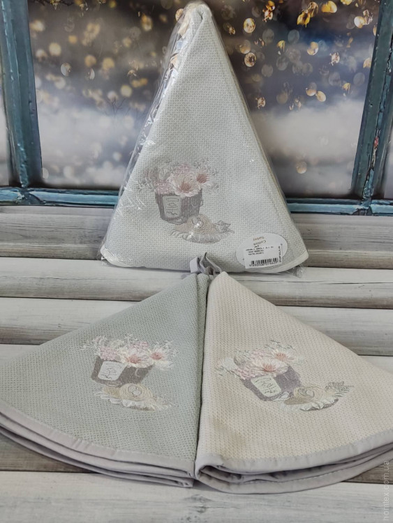 Набор круглых махровых полотенец для кухни Pupilla Bernini 70х70 см, модель 4