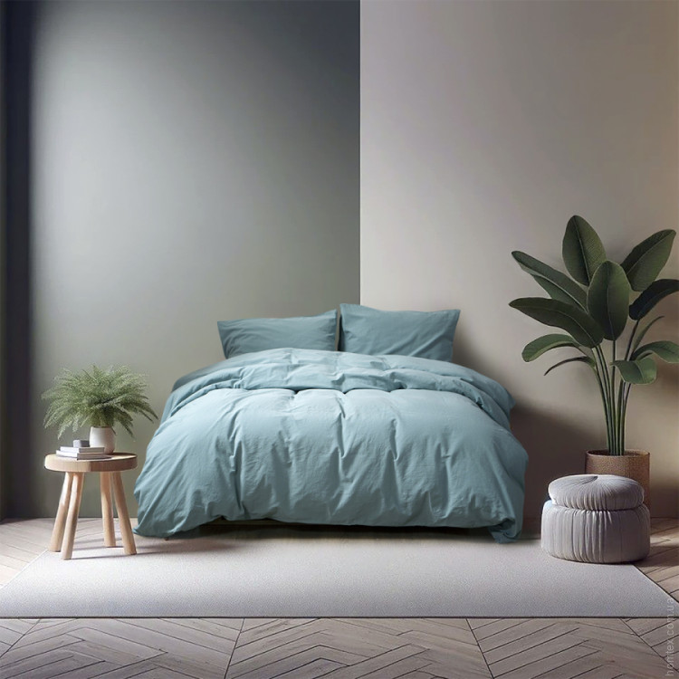 Постельное белье Lotus Home Washed cotton Kansas голубой евро