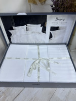 Постільна білизна страйп сатин Aran Clasy Beyaz євро