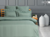 Постельное белье First Choice Yesil stripe cатин люкс евро Постельное белье First Choice Yesil stripe cатин люкс евро