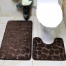 Набор ковриков для ванной с эффектом памяти Homytex из 2-х шт. 50x80 см + 50x40 см Камни коричневый