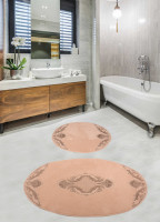 Набор ковриков с гипюром для ванной комнаты Diva Nice Cappuccino 60x100+50x60 см