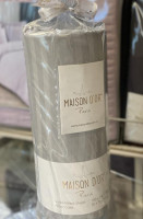 Простынь сатин-страйп на резинке Maison Dor 180х200 + 28 см светло-серая с наволочками