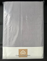 Простынь на резинке c наволочками из фланели Cotton Collection 160х200 см + 25 см Серая