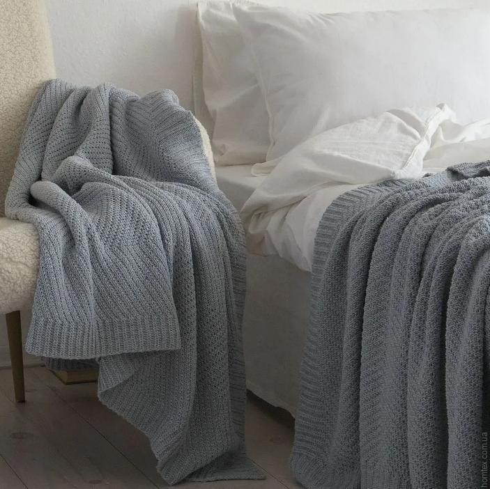 Плед - Покрывало La Modno Wool Cotton Balance Sky Gray 220х240 см