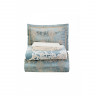 Набор постельное белье с пледом и покрывалом  Karaca Home Trella mavi синий евро 