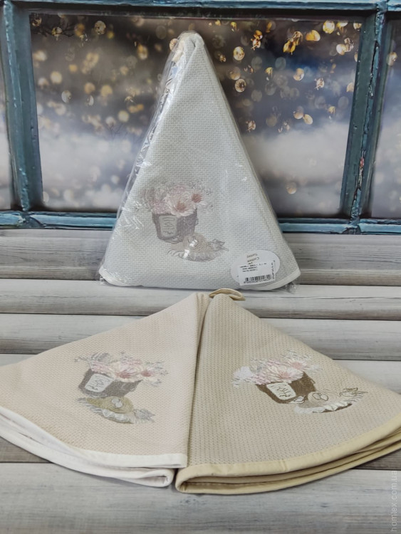 Набор круглых махровых полотенец для кухни Pupilla Bernini 70х70 см, модель 5