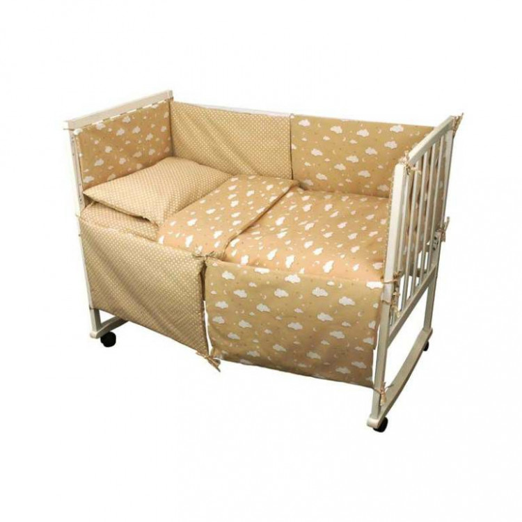 Спальный комплект для детской кроватки Руно "Тучка" бежевый