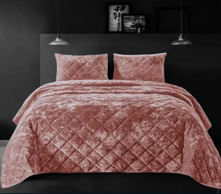 Покривало велюрове Home Textile 230х250 см мармурове, модель 6