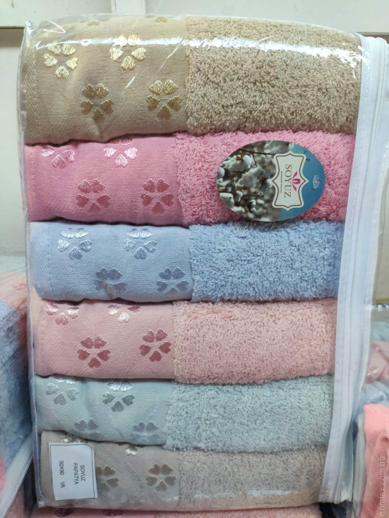 Набор махровых полотенец Ekin Papatya 50x90 см из 6 штук