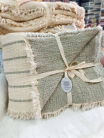 Муслинове покривало Moss Home 230x250 см крем – м'ята