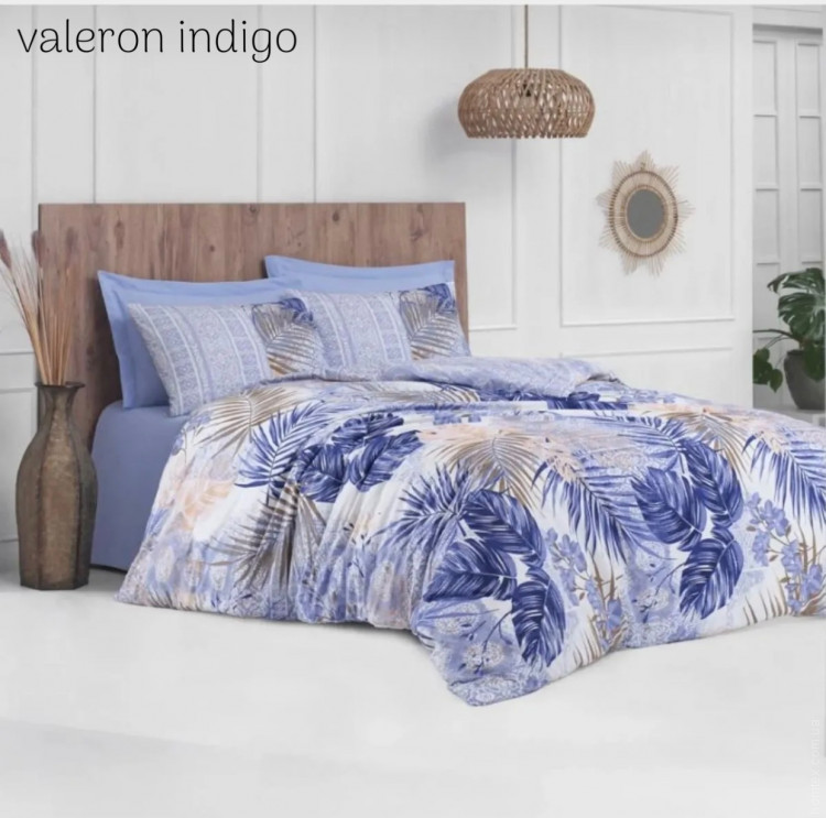 Постільна білизна Altinbasak Valeron indigo ранфорс євро Постільна білизна Altinbasak Valeron indigo ранфорс євро
