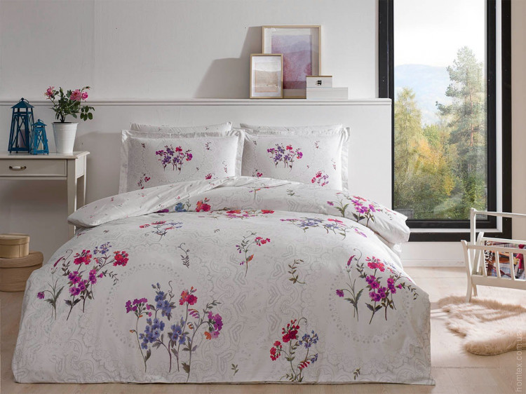 Постельное белье TAC Delux Komae lilac семейный