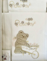 Постельное белье Tivolyo Home Lovely Bear бежевое для новорожденных