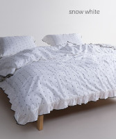 Постельное белье Limasso Pas a Pas snow white с рюшами евро Постельное белье Limasso Pas a Pas snow white с рюшами евро
