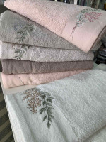 Набор махровых полотенец Sikel Purry Cotton с вышивкой V.1 50х90 см 6 шт.