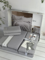 Постельное белье Romeo Home светло-серый сатин евро