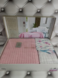 Покривало-піке + простирадло + наволочки Irina Home V2 Pink 220x240 см