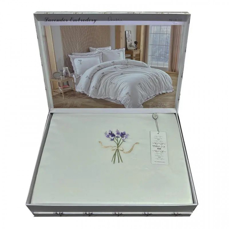 Постільна білизна Maison D'or LAVENDER EMBROIDERY LILAC євро